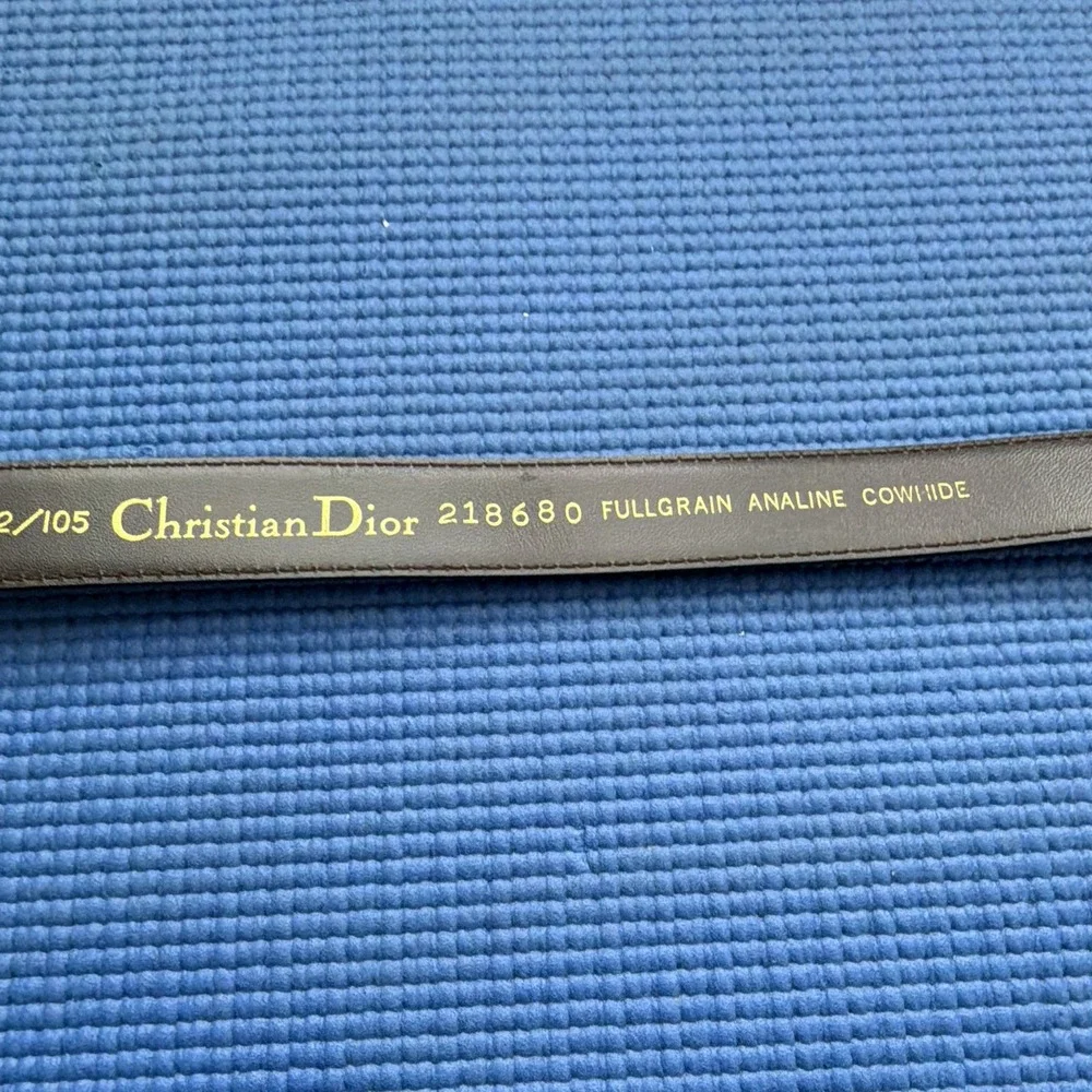 Christian Dior Fullgrain Analine Cowhide Leather Belt (Style 218680, Size 42/105